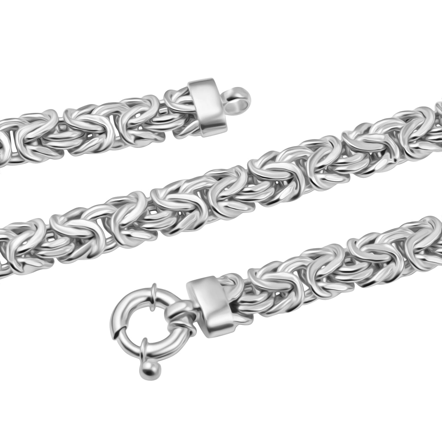 Sterling Silver Necklace (Size - 20) With Spring Ring Clasp, Silver Wt. 44.5 Gms Sterling Silver Necklace (Size - 20) With Spring Ring Clasp, Silver Wt. 44.5 Gms