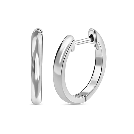Full Hoop Earrings in Platinum Overlay Sterling Silver (with Clasp)