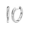 Platinum Overlay Sterling Silver Full Hoop Earrings (with Clasp)