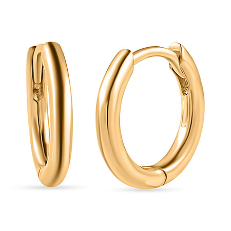 Full Hoop Earrings in Sterling Silver with an 18K Vermeil Yellow Gold (with Clasp)