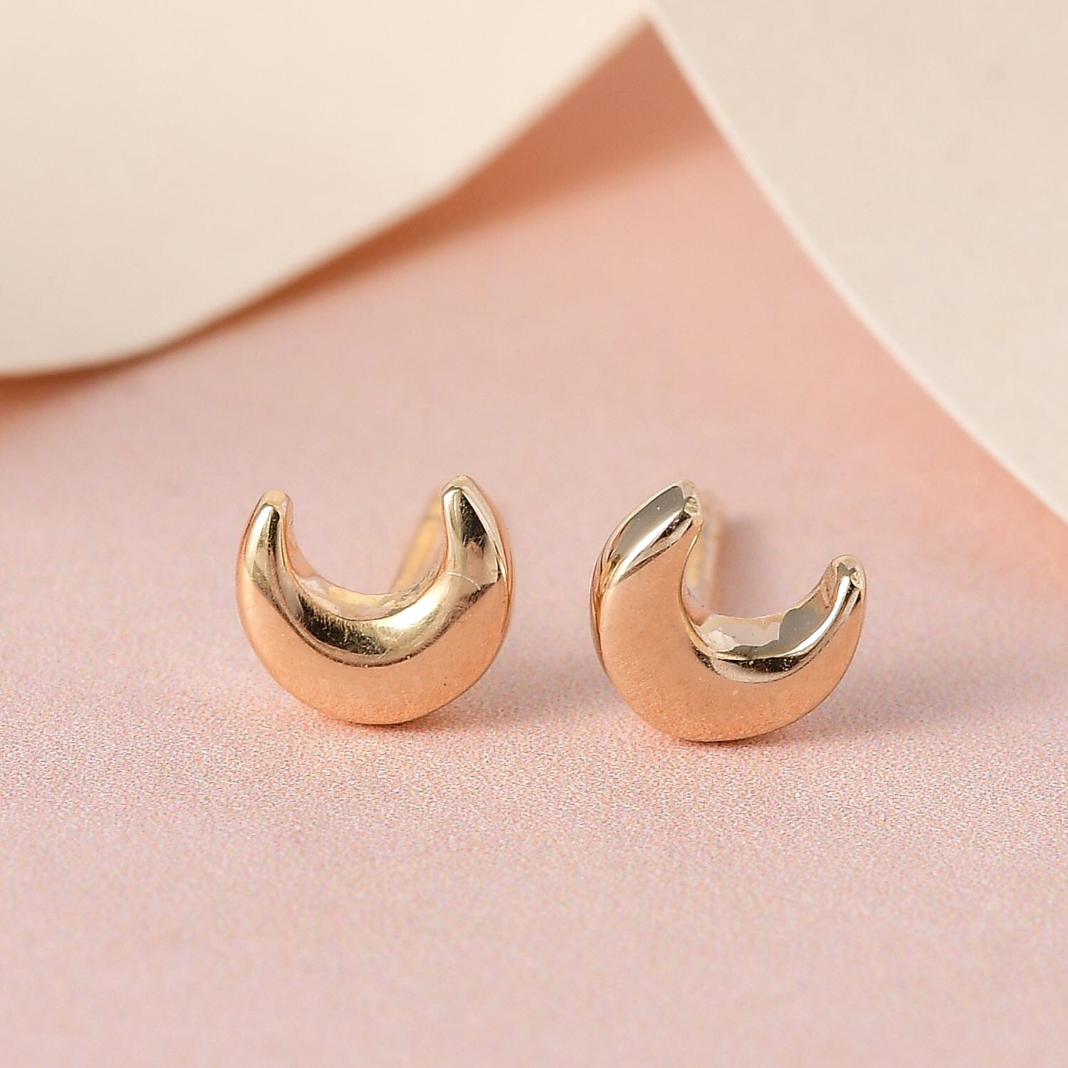 18K Vermeil Yellow Gold Plated Sterling Silver Moon Earrings