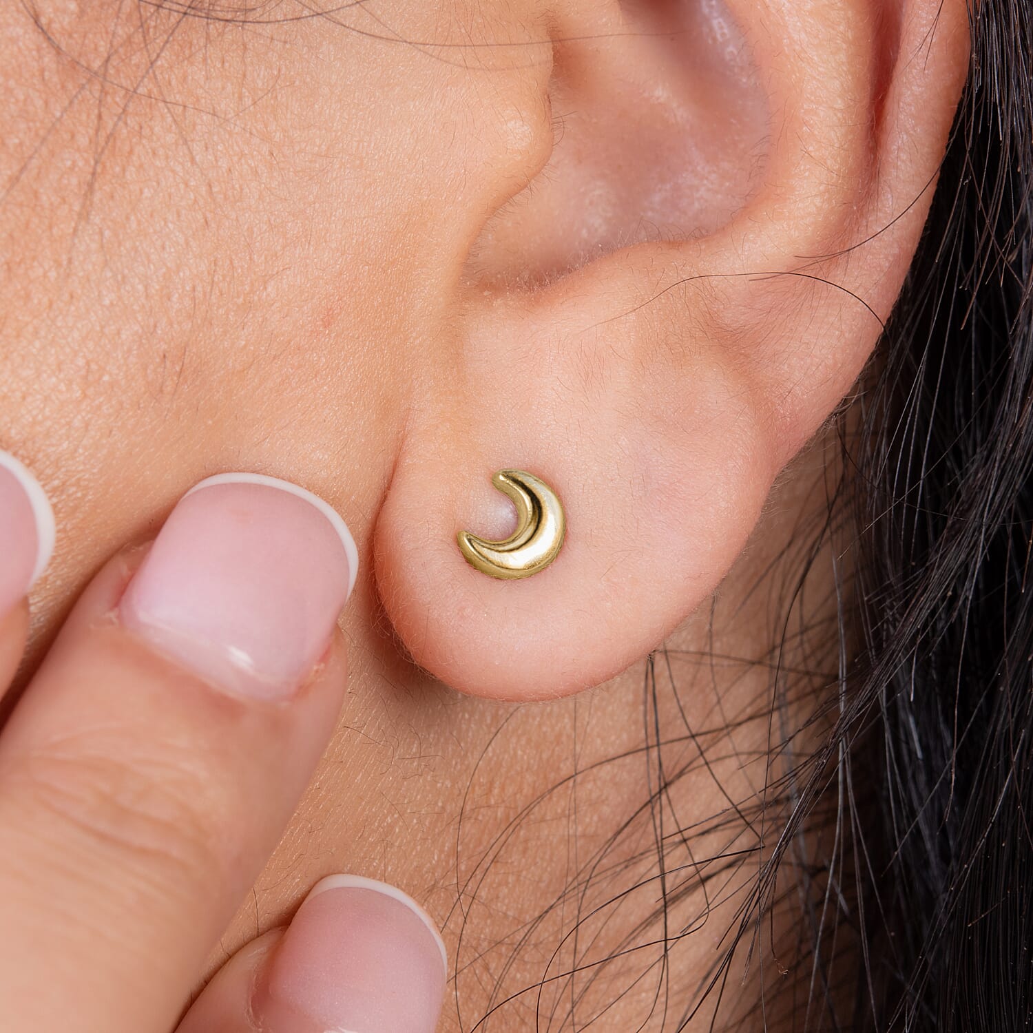 18K Vermeil Yellow Gold Plated Sterling Silver Moon Earrings