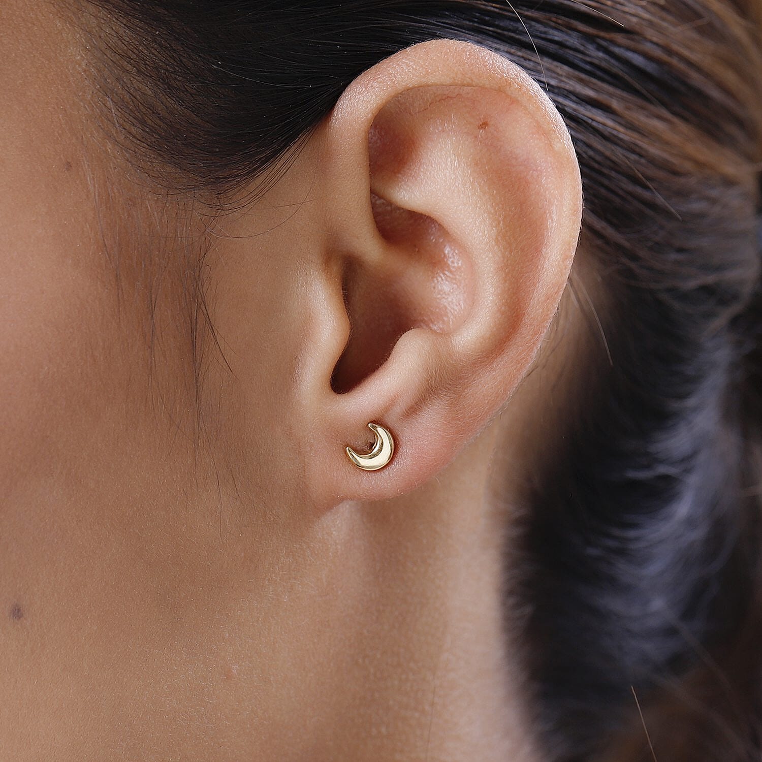 18K Vermeil Yellow Gold Plated Sterling Silver Moon Earrings