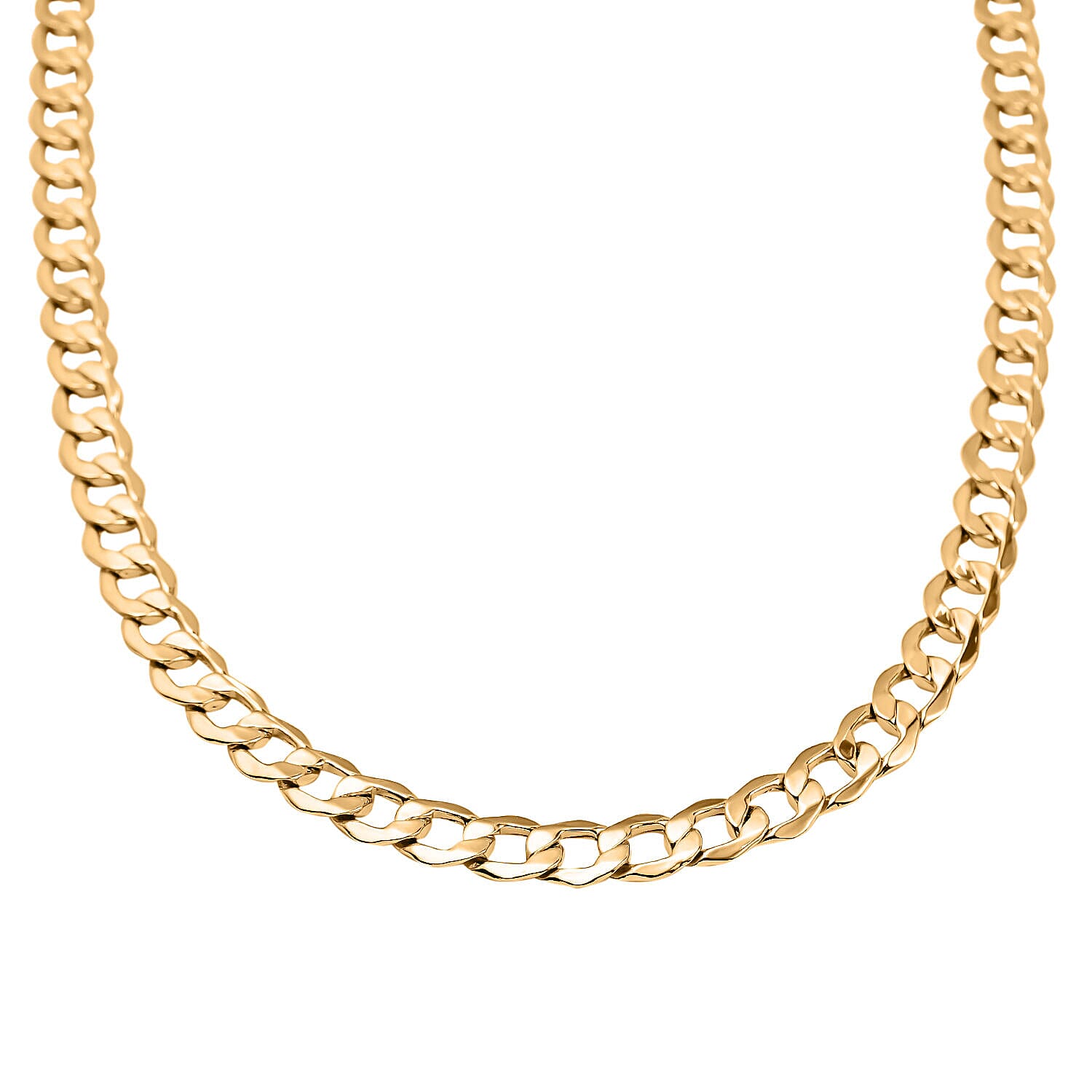 Italian Closeout - 9K Yellow Gold Curb Necklace (Size 20), Gold Wt. 11.00 Gms