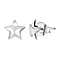 Platinum Overlay Sterling Silver Star Earrings (with Push Post)