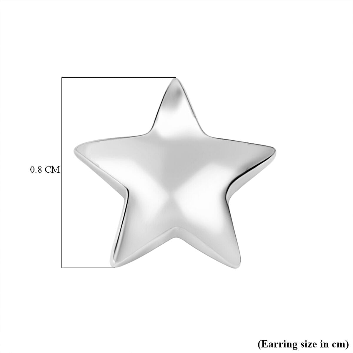 Platinum Overlay Sterling Silver Star Earrings (with Push Post)