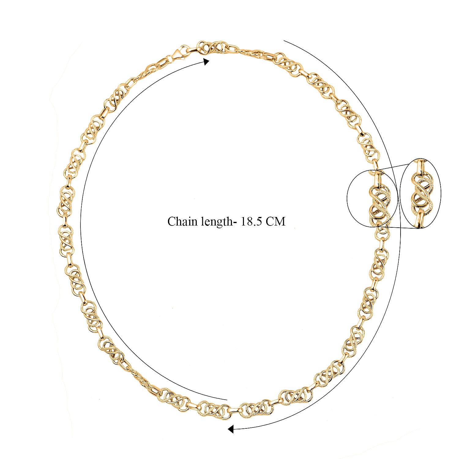 Italian Made - 9K Yellow Gold Celtic Necklace (Size - 20), Gold Wt. 10.00 Gms