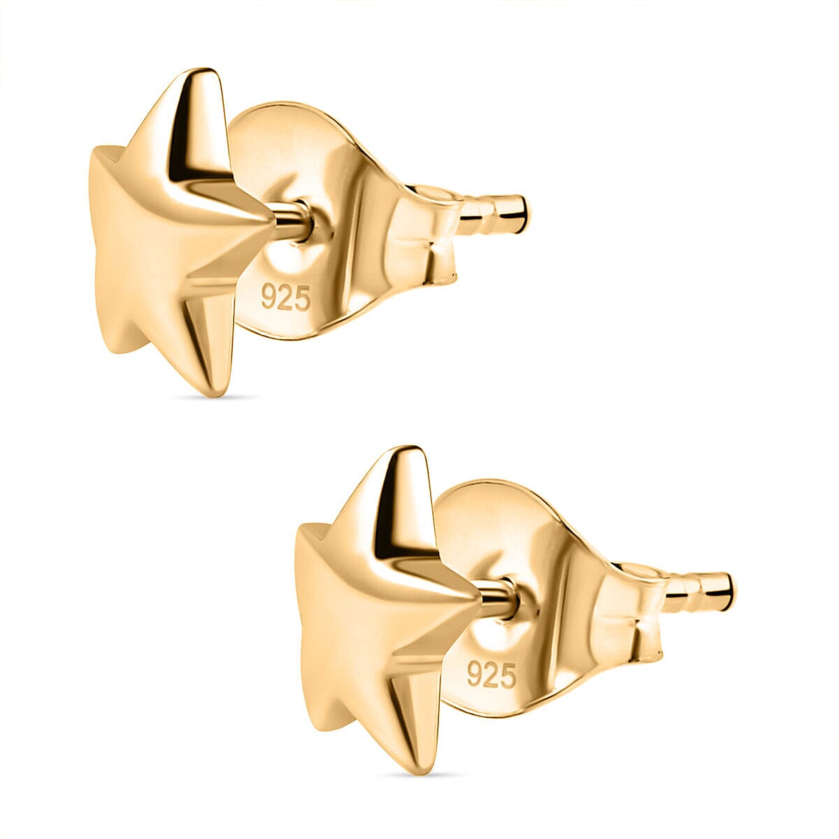 18K Vermeil Yellow Gold Plated Sterling Silver Star Earrings