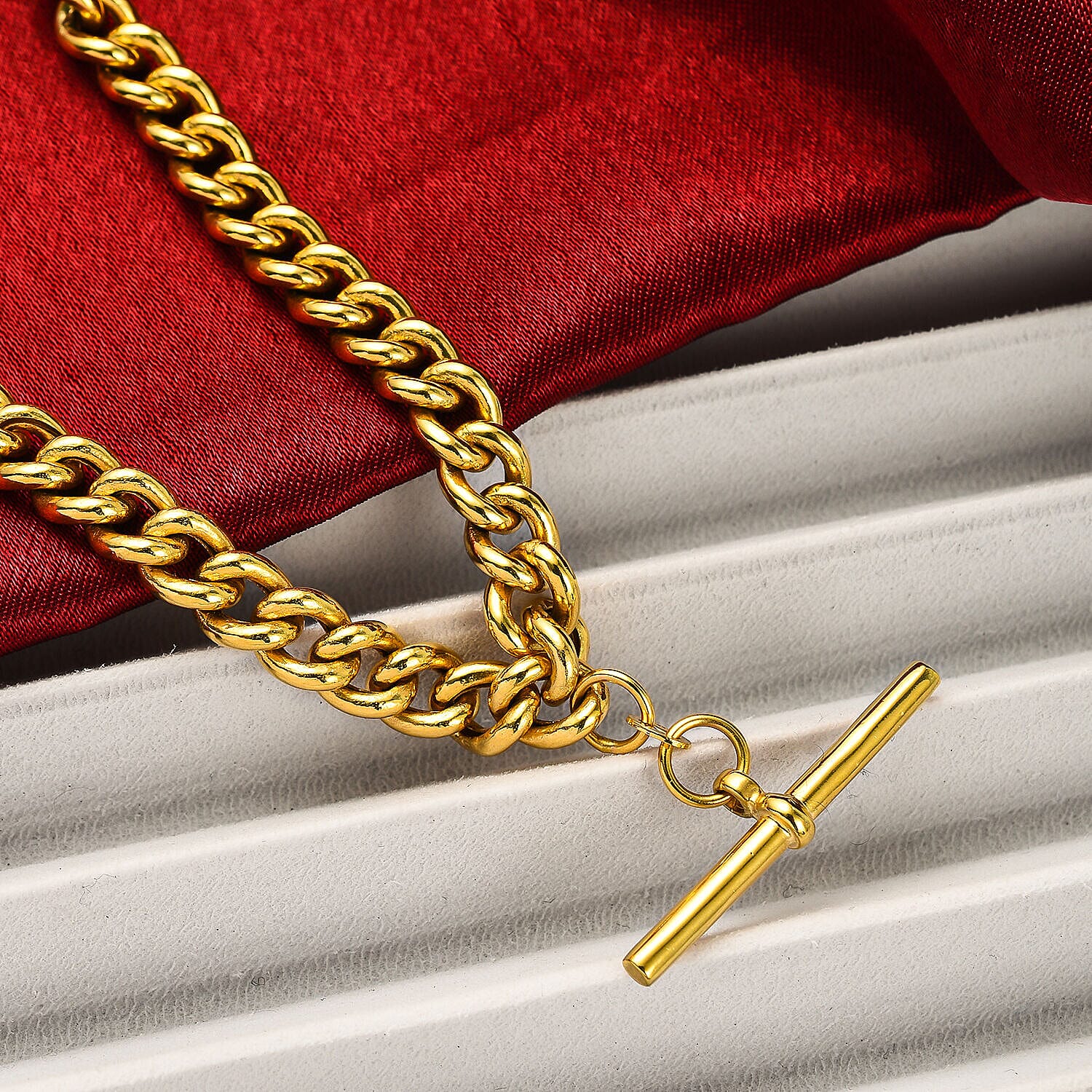 Hatton Garden Close Out - 9K Yellow Gold Albert Necklace (Size - 20), Gold Wt. 26.30 Gms.