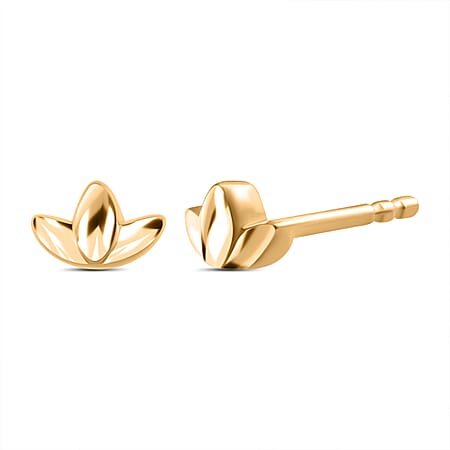 Lotus Earrings in Sterling Silver with an 18K Vermeil Yellow Gold (with Push Post)