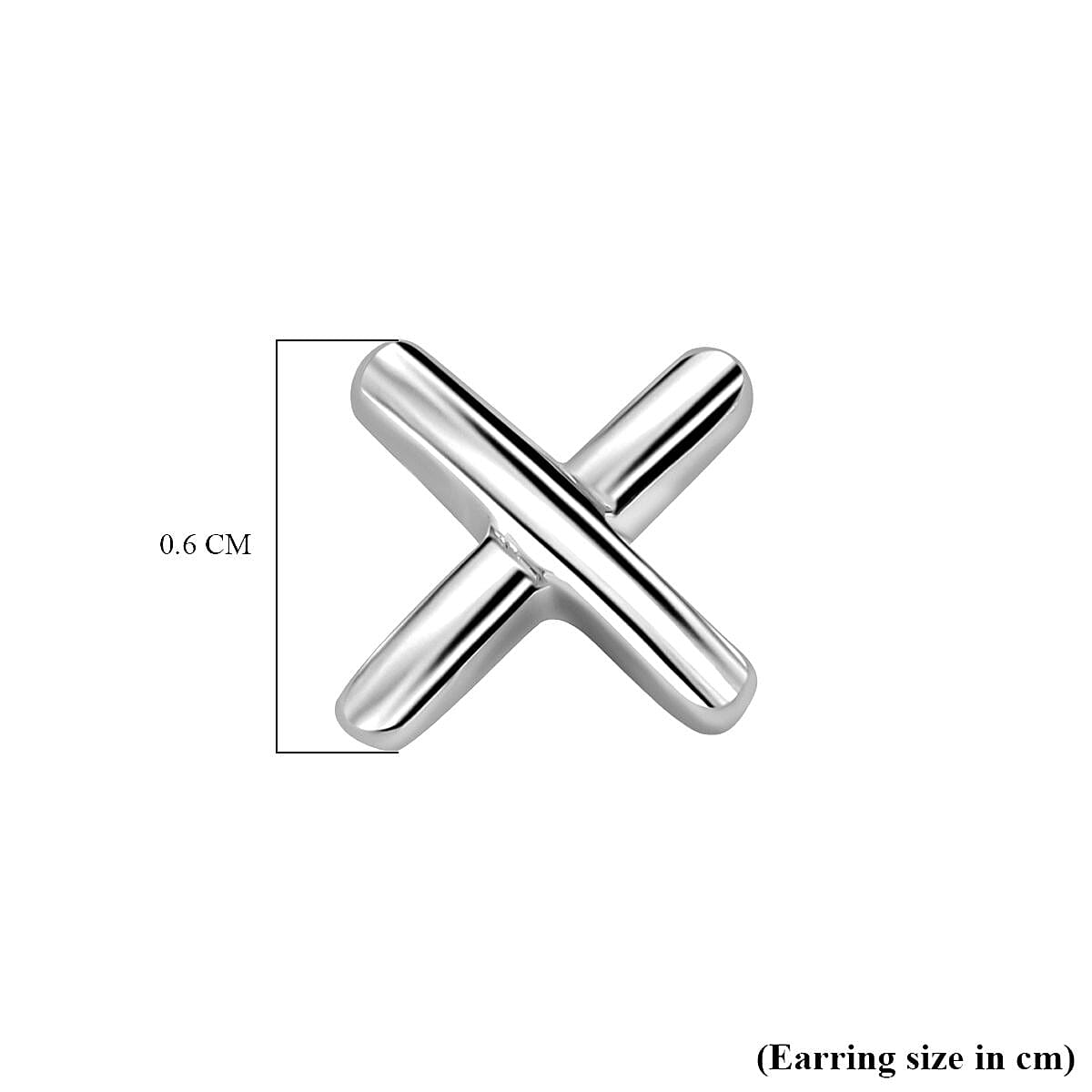 Platinum Overlay Sterling Silver Kiss Stud Earrings with Push Back