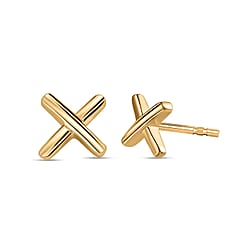 Vermeil YG Plated Sterling Silver X Earrings