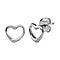 Platinum Overlay Sterling Silver Heart Push Post Earrings