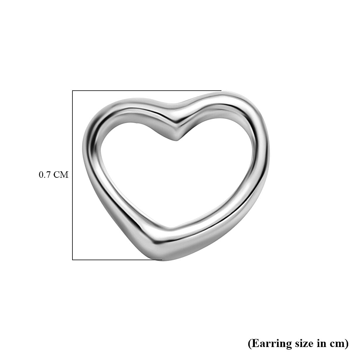 Platinum Overlay Sterling Silver Heart Earrings