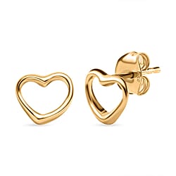 Vermeil Yellow Gold Sterling Silver Heart Push Post Earrings