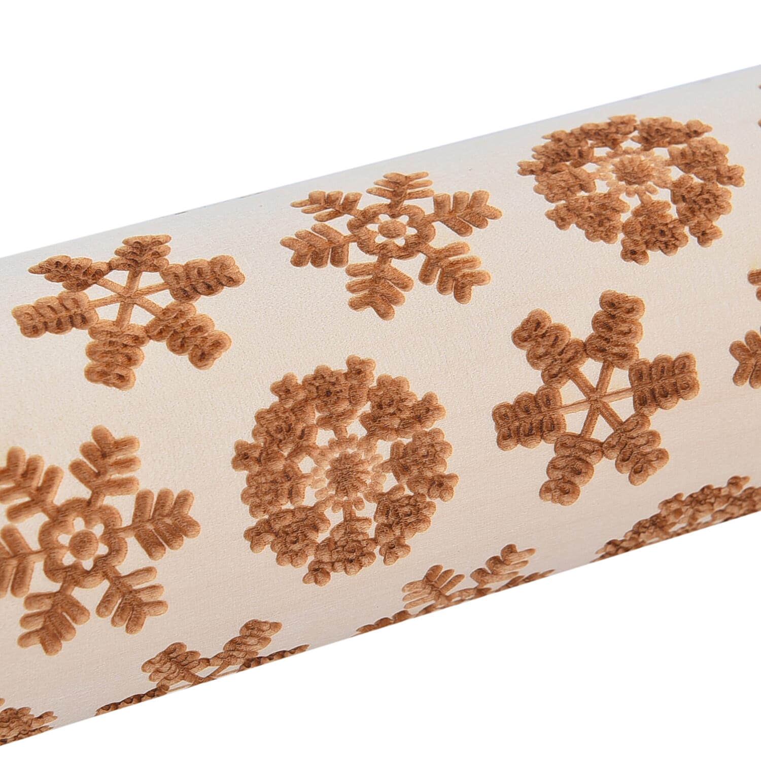 Set of 2 - Christmas Embossed Pattern Wooden Rolling Pin (Size 35x5Cm)