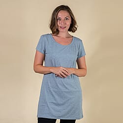 Tamsy Round Neck Sleep Shirt - Blue
