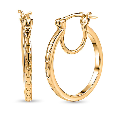 18K Vermeil Yellow Gold Plated Sterling Silver Hoop Earrings