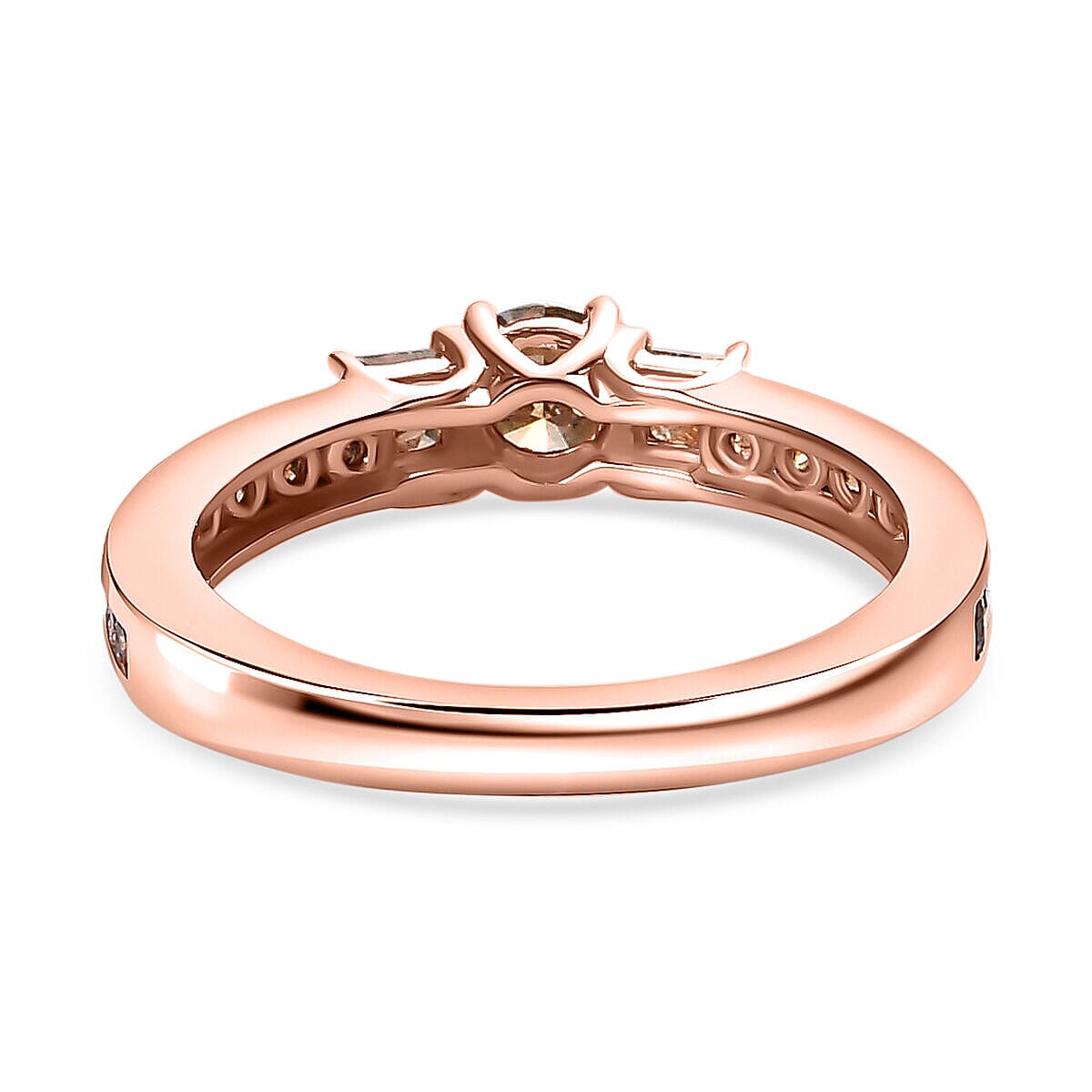 9K Rose Gold SGL Certified Natural Champagne Diamond Ring 1.00 Ct.