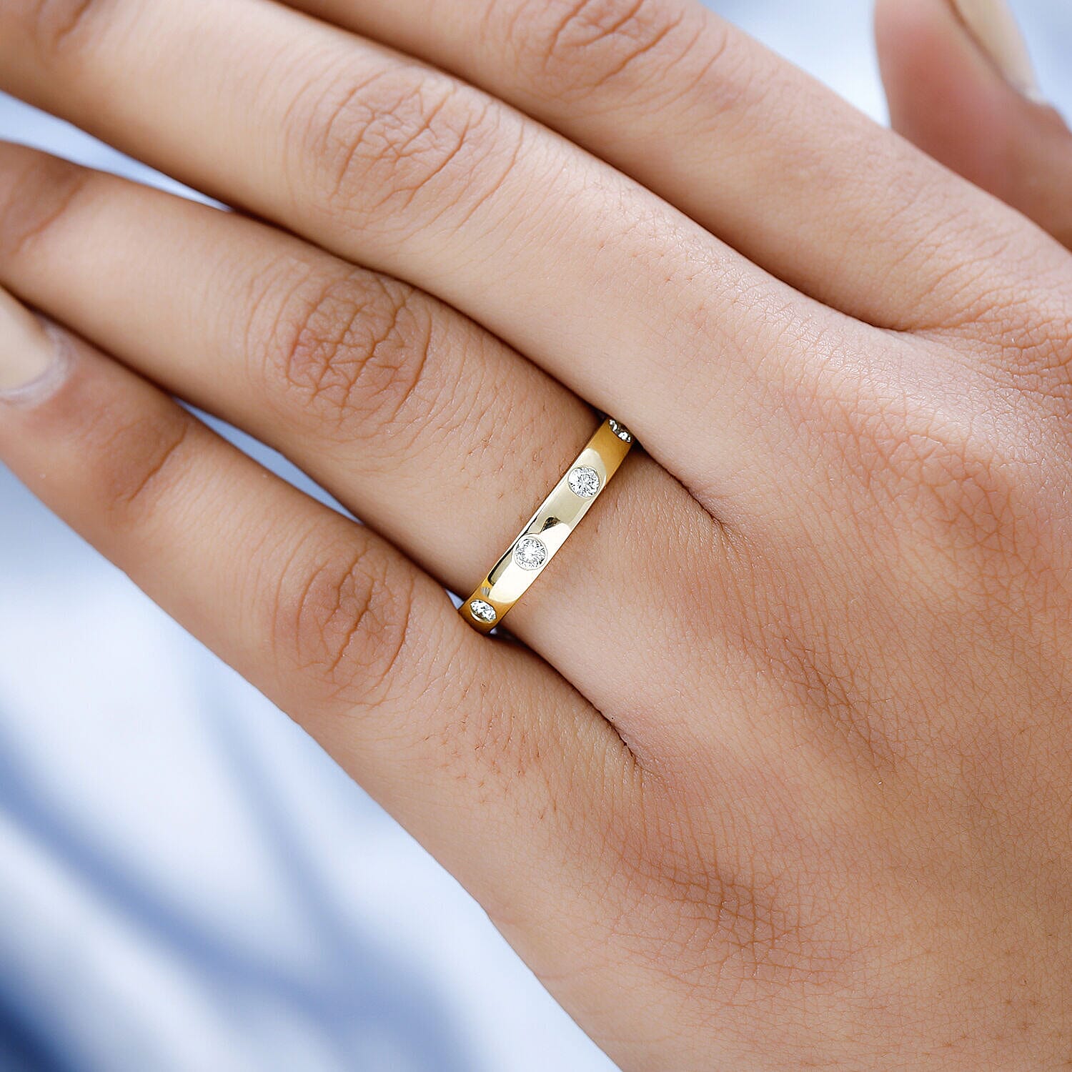 14K Yellow Gold SGL Certified Natural Yellow Diamond (I1-I2) Band Ring 0.50 Ct.