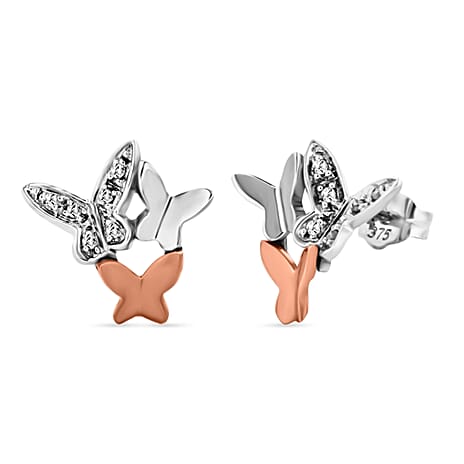 9K Yellow Gold   White Diamond  Earring 0.05 ct,  Gold Wt. 1.8 Gms  0.050  Ct.