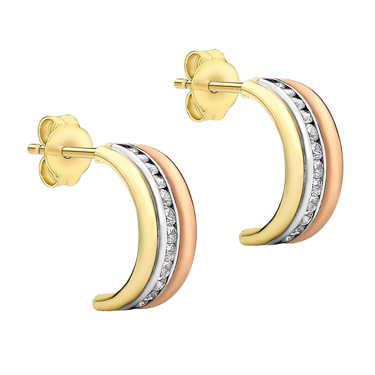 9K White Gold  Earring,  Gold Wt. 1.5 Gms