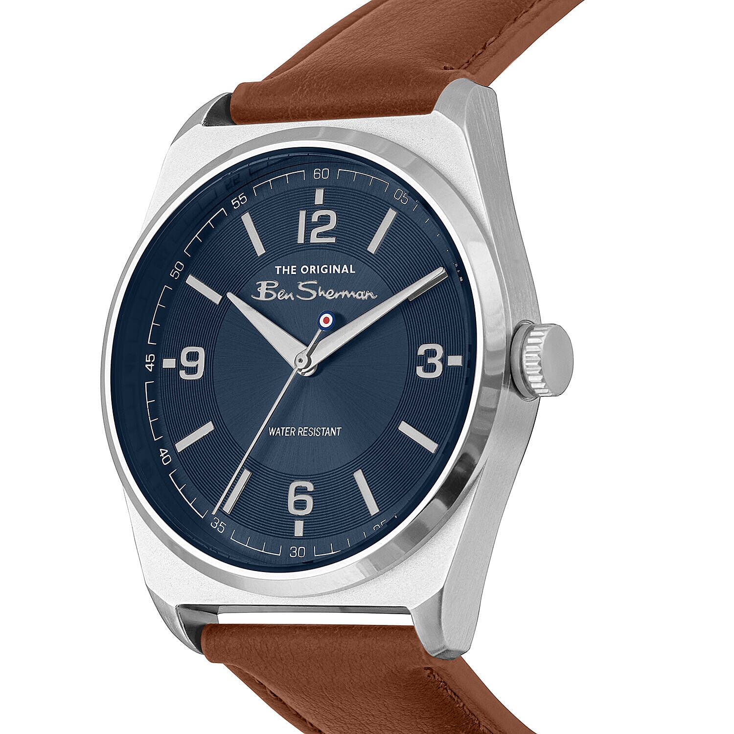 Ben Sherman Blue Dial Analog Mens Watch with Light Brown Strap