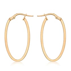 9K Rose Gold 14mm x 30mmm Oval Earrings