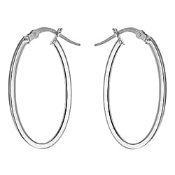 9K Rose Gold 14mm x 30mmm Oval Earrings