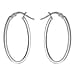 9K White Gold 14mm x 30mm Oval Earrings