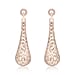 9K Rose Gold 5.5mm x 23.5mm Diamond Cut Teardrop Earrings