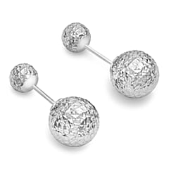 9K Rose Gold Diamond Cut 6mm and 10mm Reversible Ball Stud Earrings