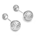 9K White Gold Diamond Cut 6mm and 10mm Reversible Ball Stud Earrings