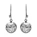 9K White Gold 10mm Diamond Cut Ball 24mm Drop Earrings
