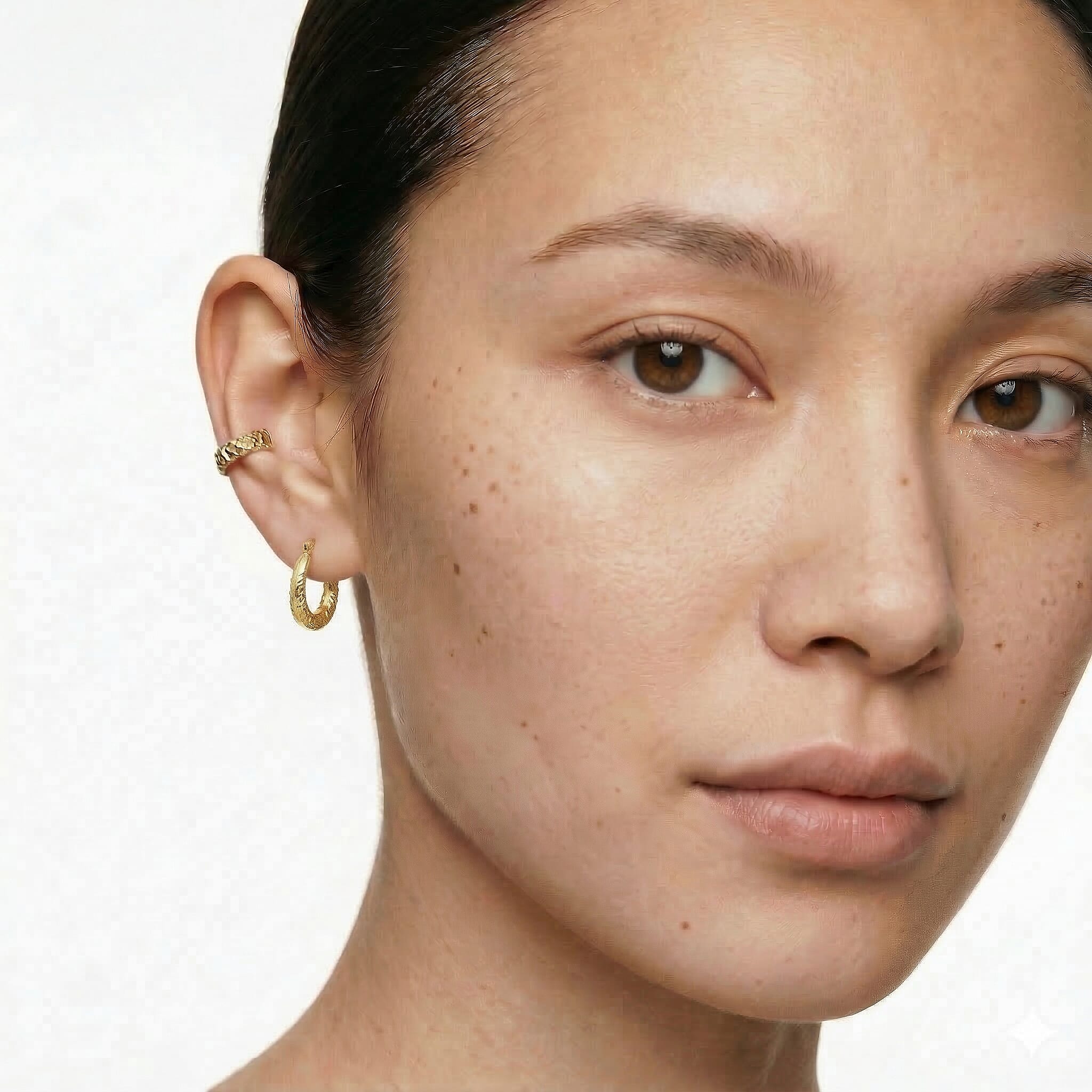 18K Yellow Gold  Earring,  Gold Wt. 0.6 Gms