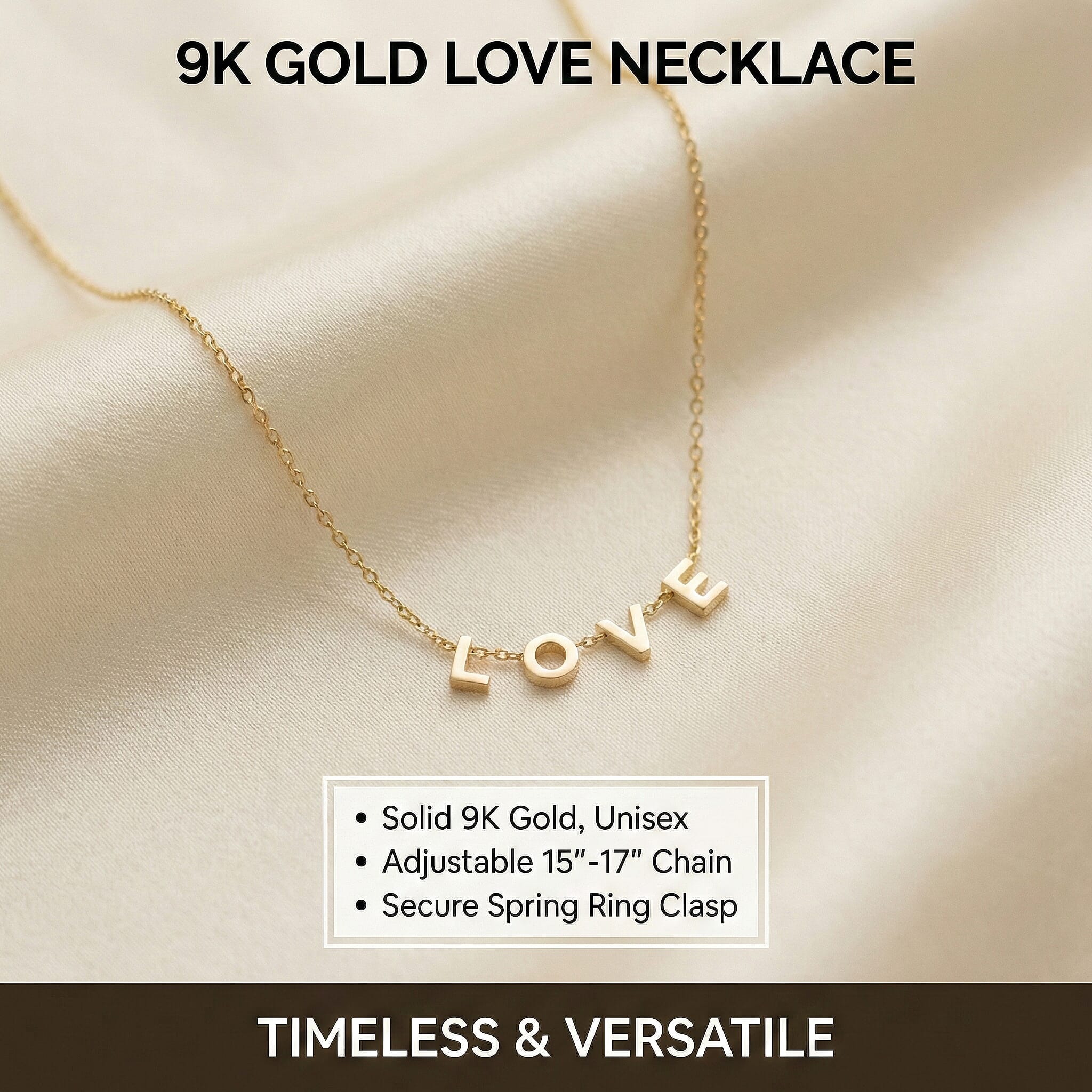 9K Yellow Gold  NecklaceE (Size - 15),  Gold Wt. 0.9 Gms