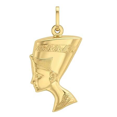 9K Yellow Gold 16mm x 31mm Nefertiti Pendant
