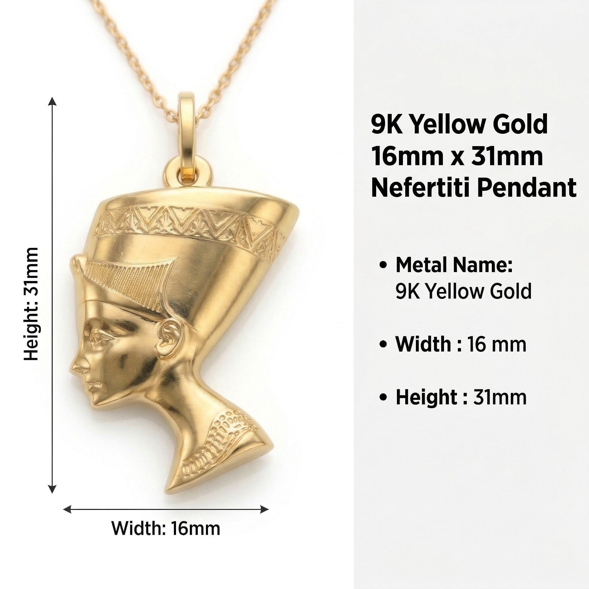 9K Yellow Gold  Pendant,  Gold Wt. 1.7 Gms