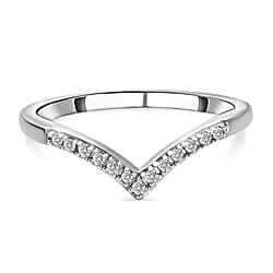 Diamond Wishbone Ring in Sterling Silver 0.080 Ct