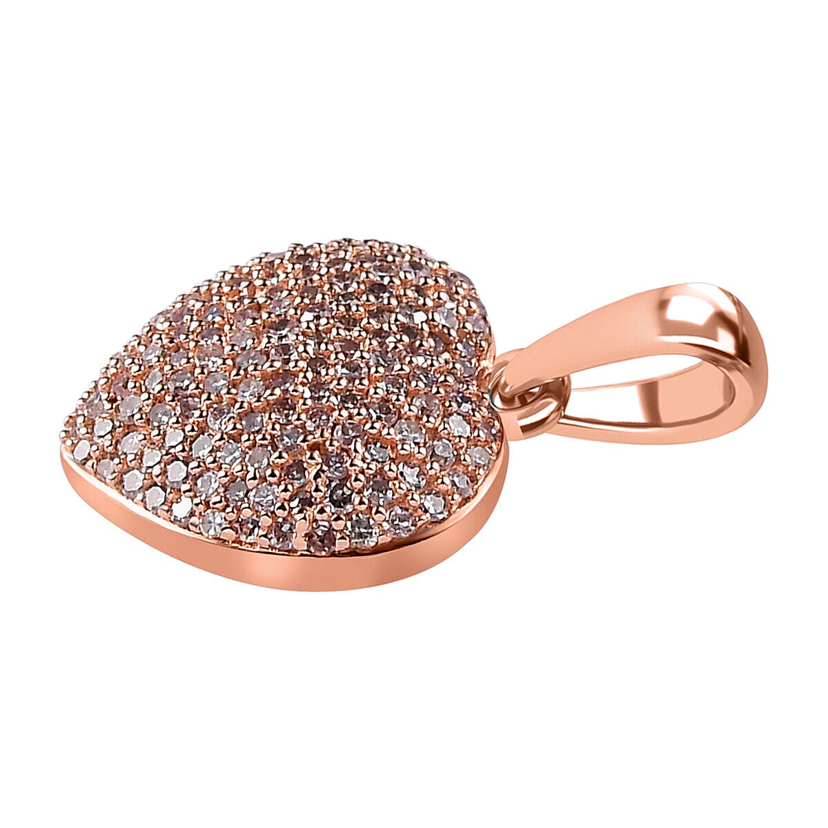9K Rose Gold SGL Certified Natural Pink Diamond Heart Pendant 0.50 Ct.