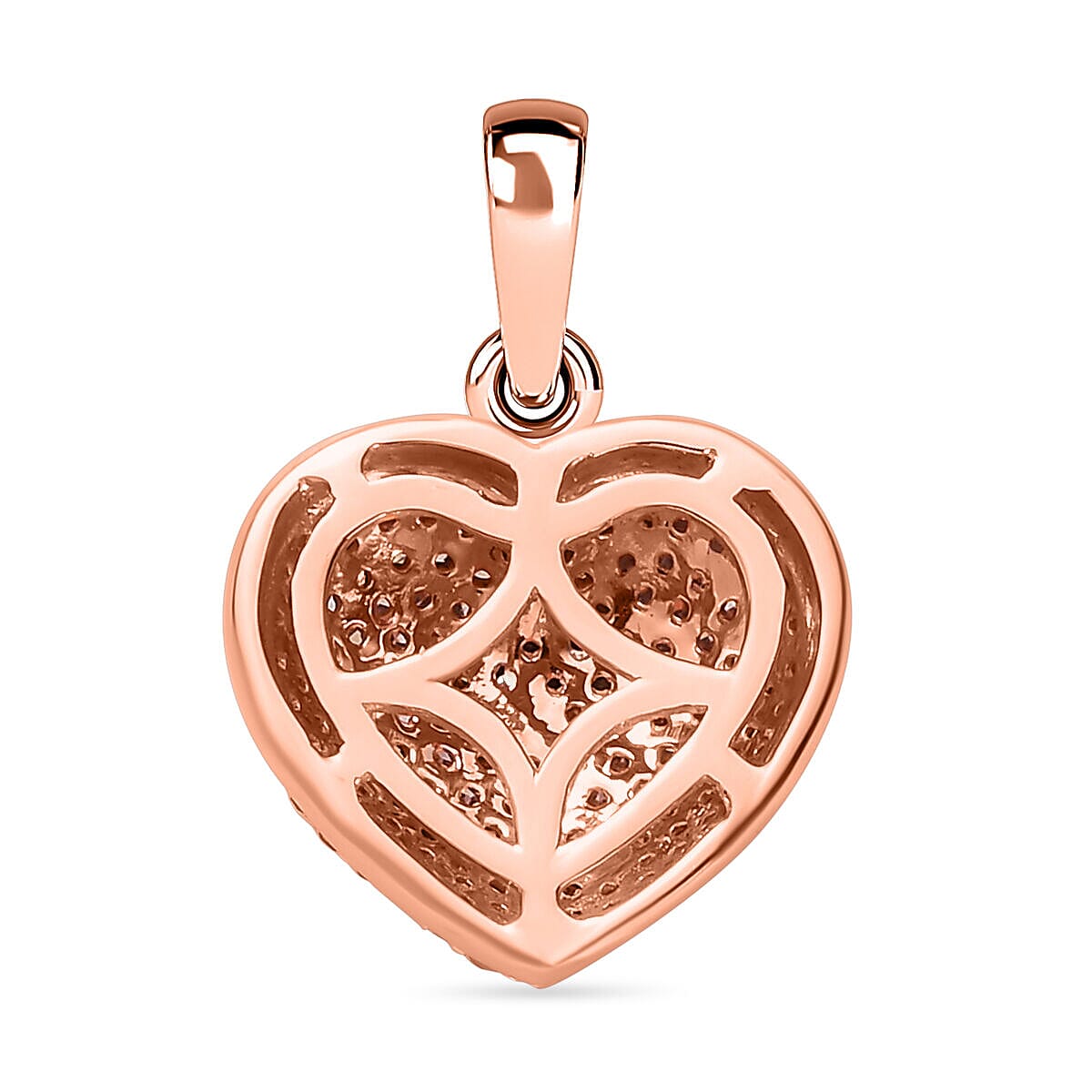 9K Rose Gold SGL Certified Natural Pink Diamond Heart Pendant 0.50 Ct.