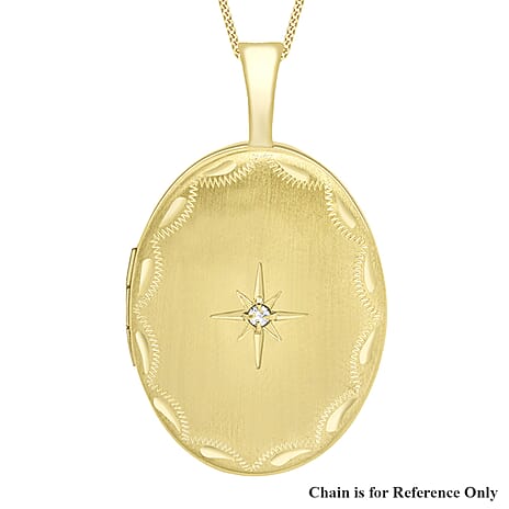 9K Yellow Gold   White Diamond  Pendant 0.01 ct,  Gold Wt. 1.6 Gms  0.010  Ct.