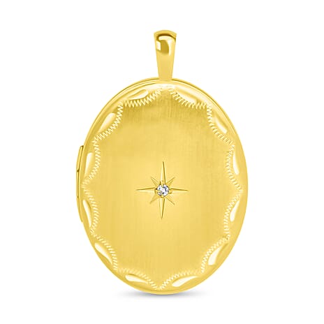 9K Yellow Gold   White Diamond  Pendant 0.01 ct,  Gold Wt. 2.4 Gms  0.010  Ct.