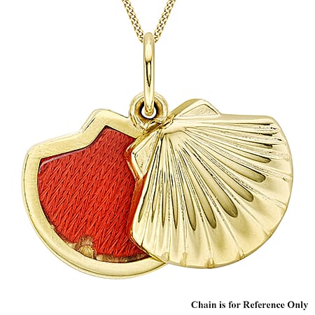 9K Yellow Gold 16mm x 21.5mm Oyster Shell Slide Locket