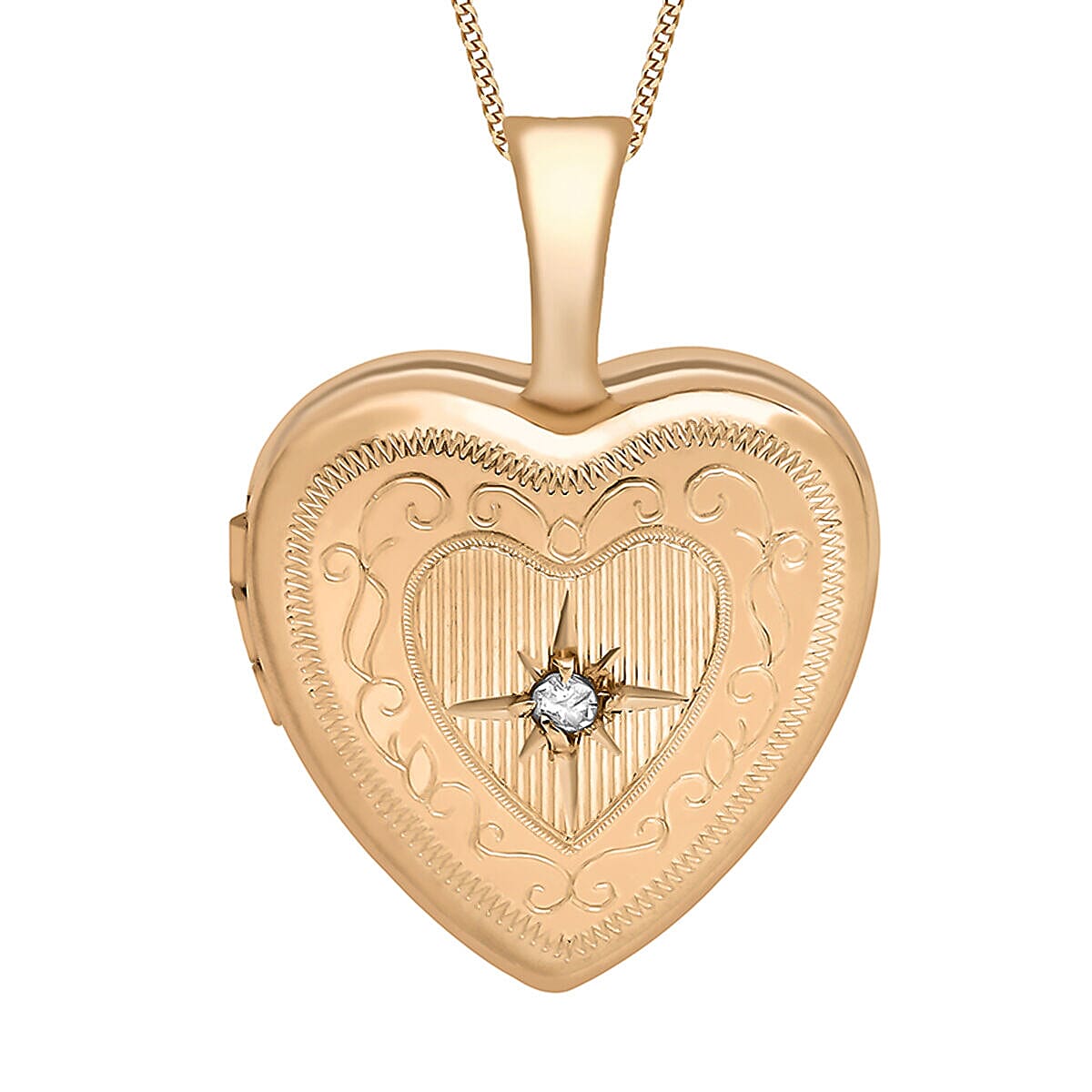 9K Rose Gold   White Diamond  Pendant 0.01 ct,  Gold Wt. 0.87 Gms  0.010  Ct.