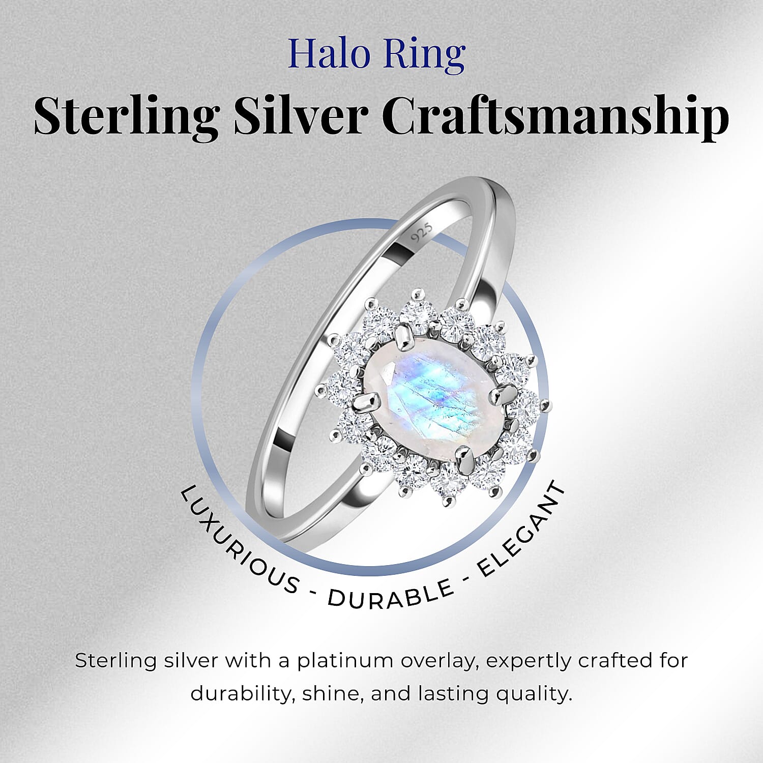 Princess Diana Inspired Halo Ring in Sterling Silver