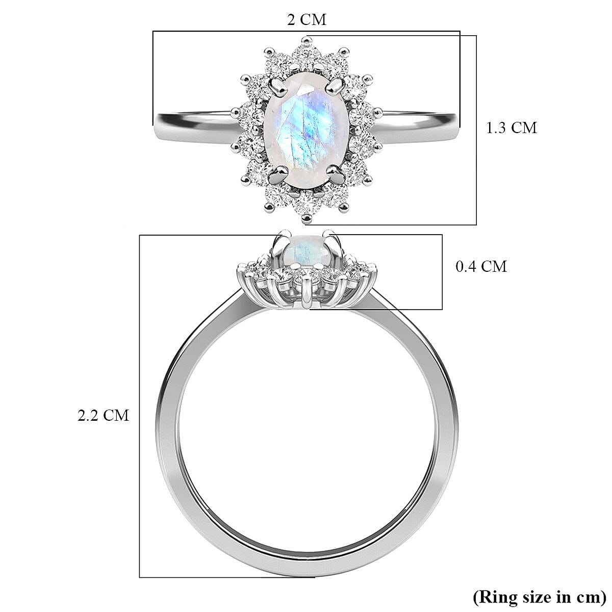 Princess Diana Inspired Halo Ring in Sterling Silver