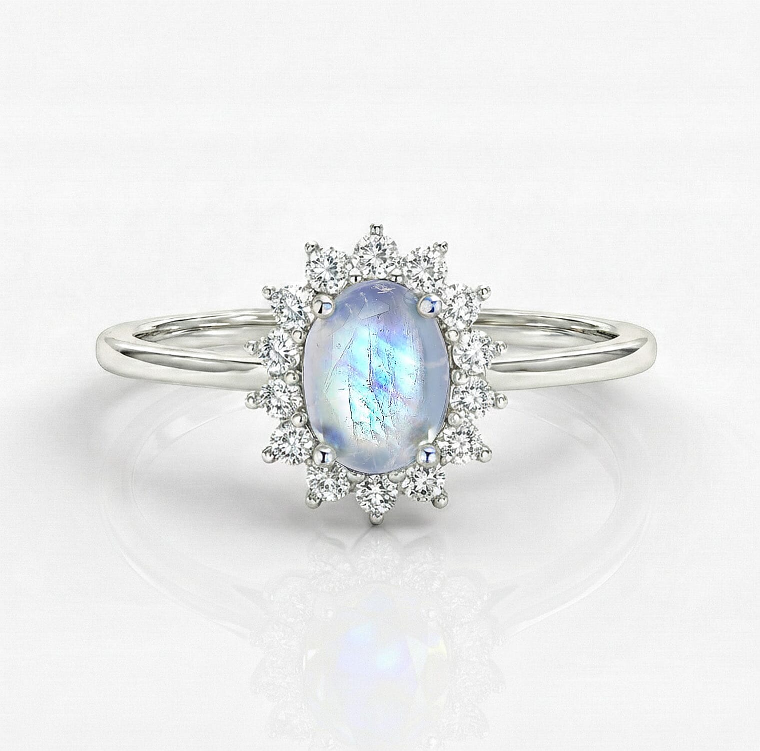 Princess Diana Inspired Halo Ring in Sterling Silver