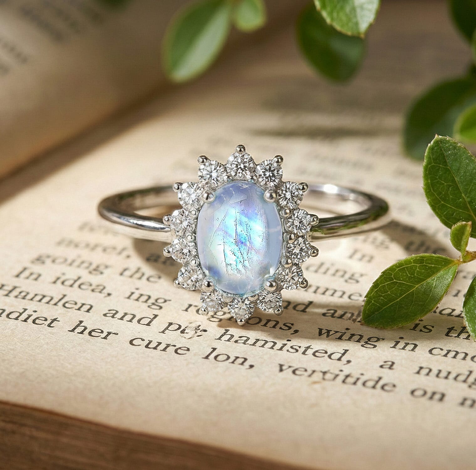 Princess Diana Inspired Halo Ring in Sterling Silver