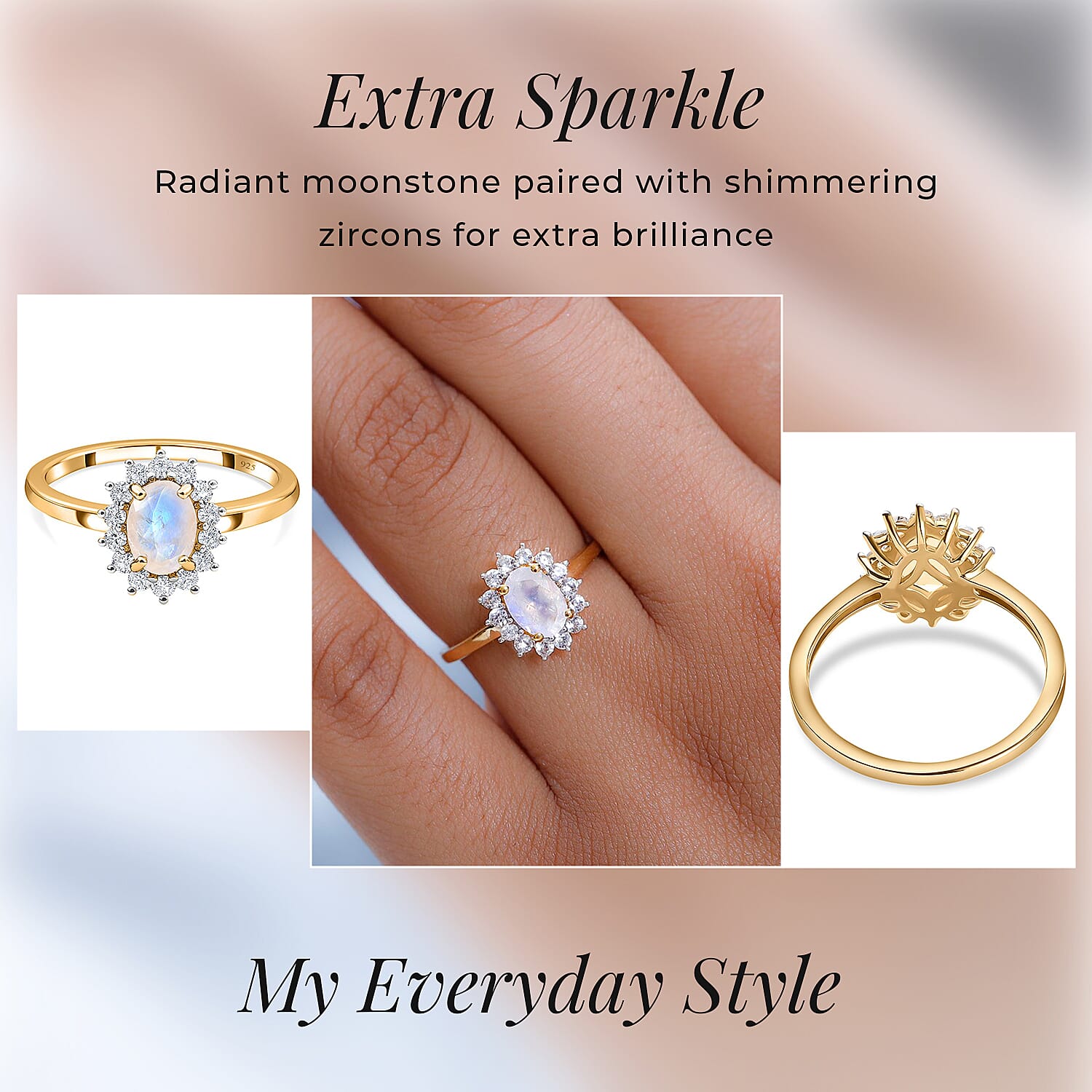 Princess Diana Inspired Halo Ring in Sterling Silver